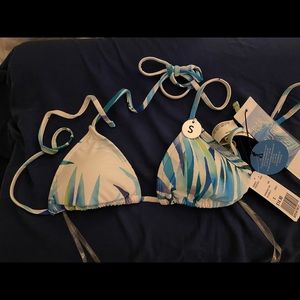 Forever 21 String Bikini Top Leaf Print